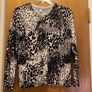 Croft&Barrow Animal Print Cardigan
